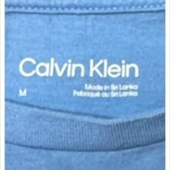 Calvin Klein Gold Blue Top Graphic Logo T-Shirt Short Sleeve Tee Quality Medium - Picture 3 of 8